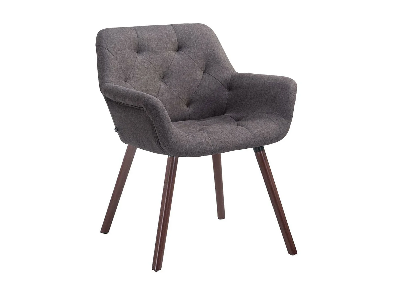 chaises avec accoudoirs - Tissu & Noyer - Gris foncé - Cassidy