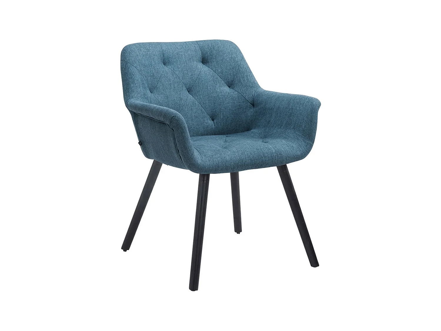 chaises avec accoudoirs - Tissu & Noir - Bleu - Cassidy