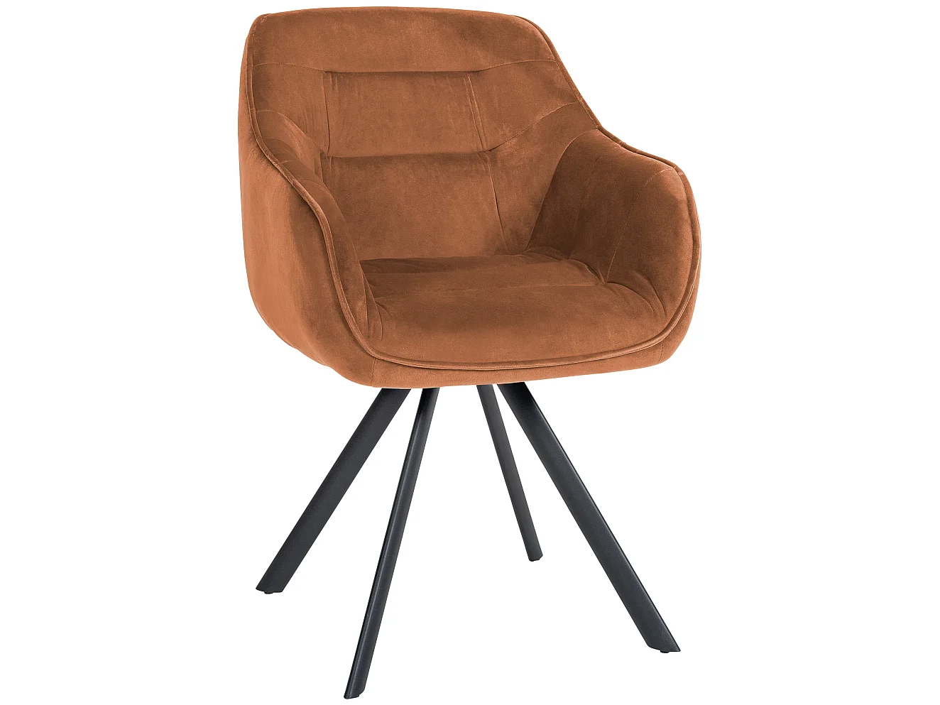 Stoel met armleuningen - Fluweel - koffie - Russel