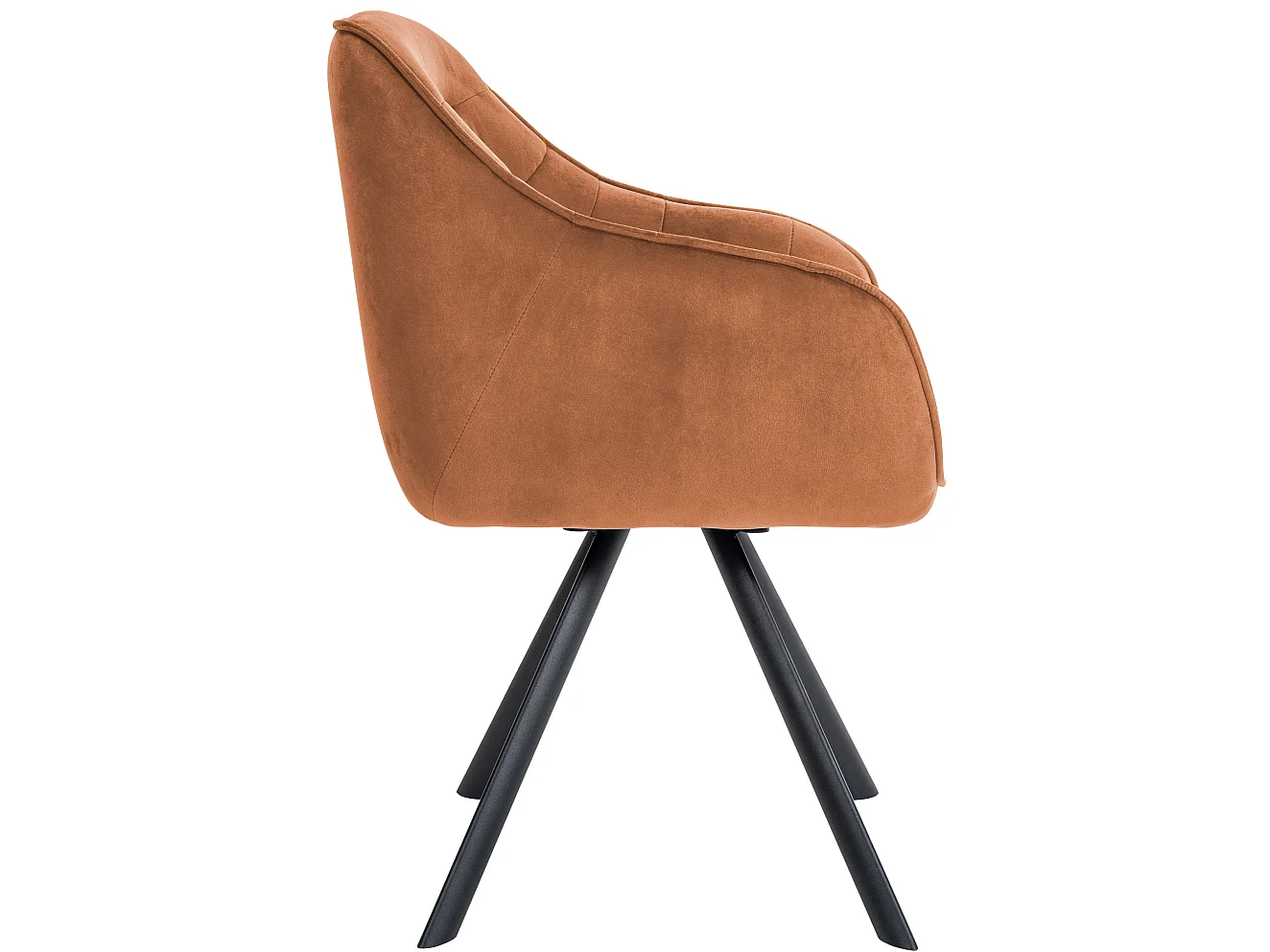 Stoel met armleuningen - Fluweel - koffie - Russel