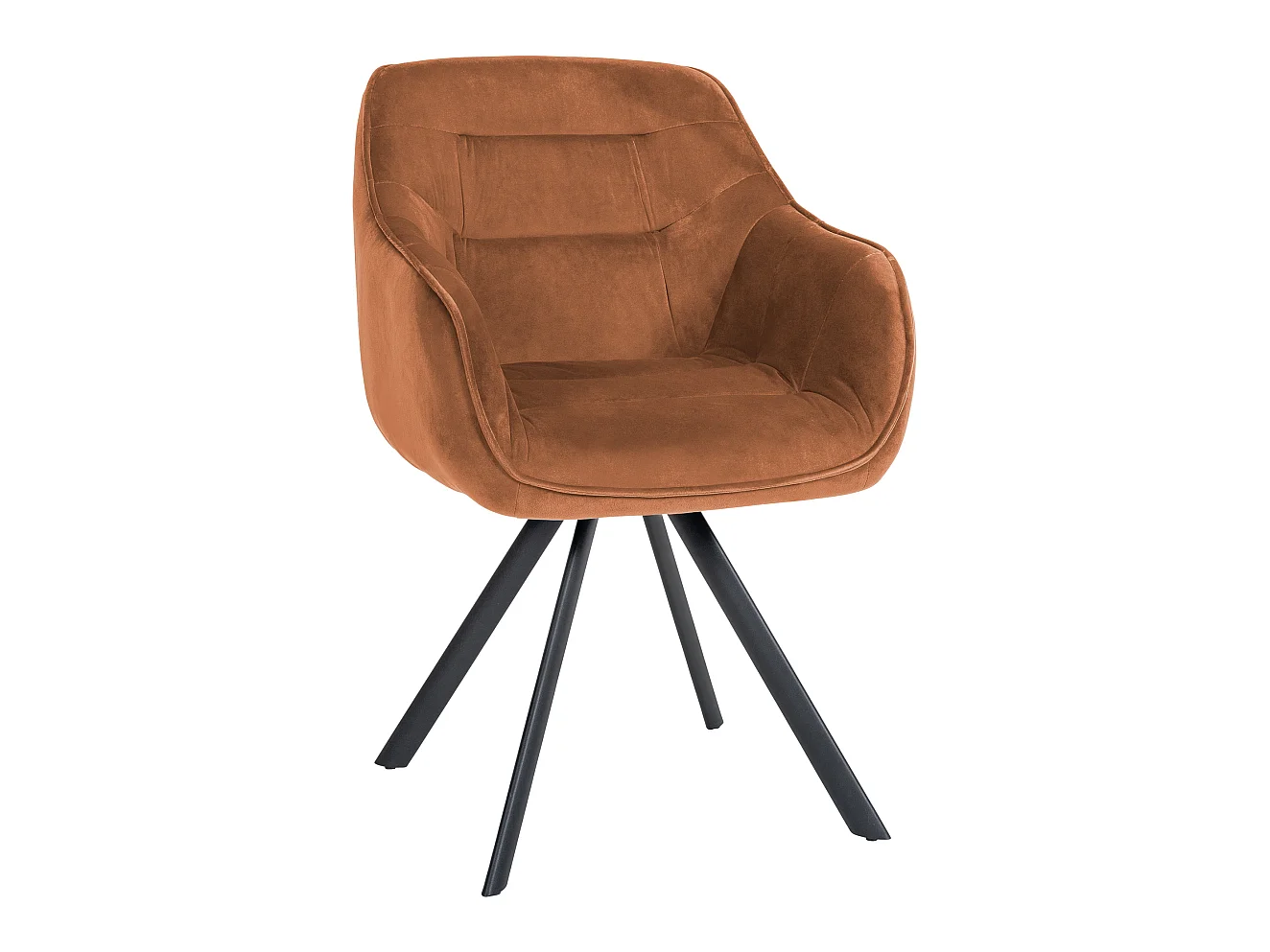chaises avec accoudoirs - Velours - Café - Russel