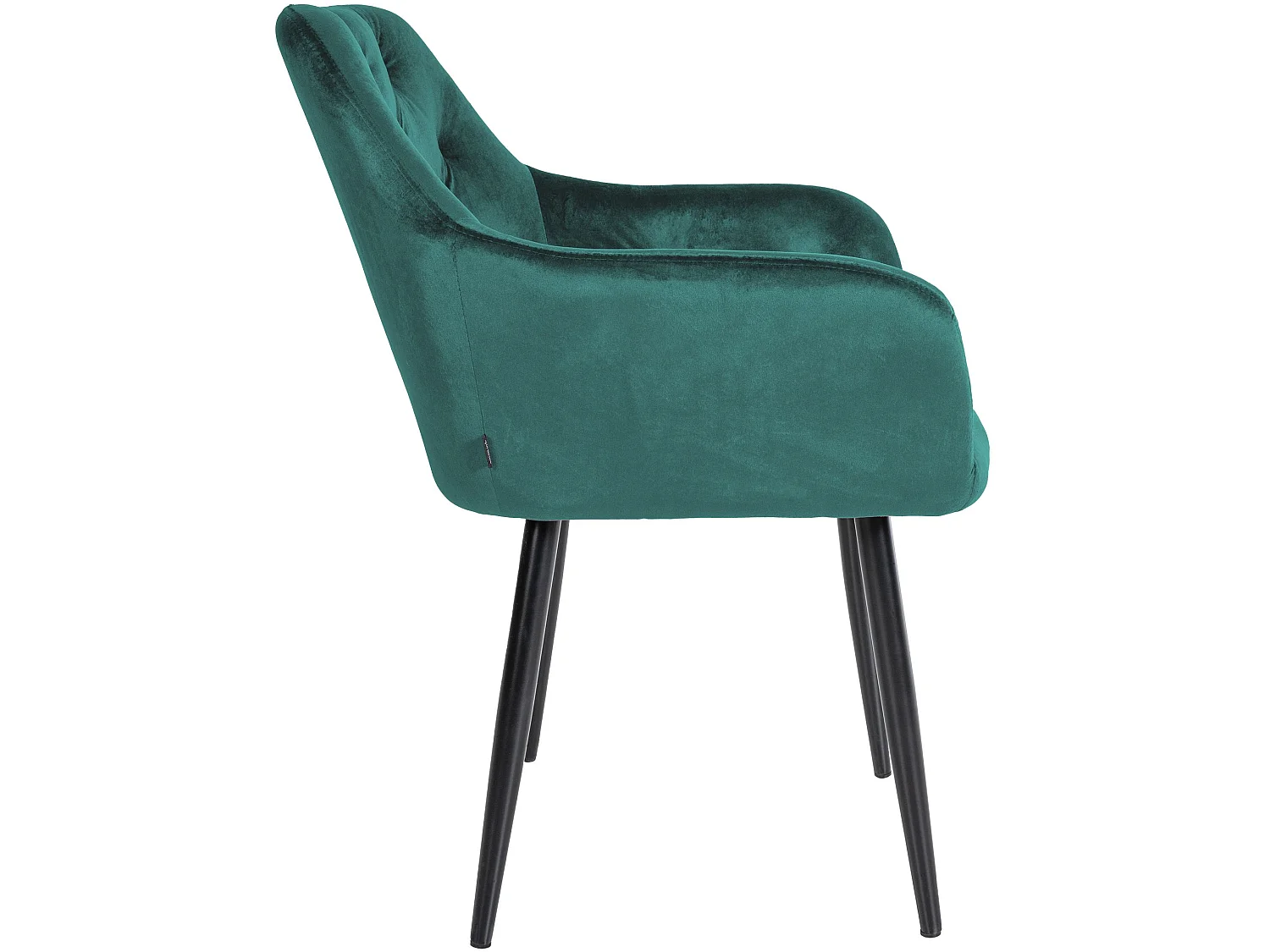 Lot de 2  chaises avec accoudoirs - Velours - Vert foncé - Stanley