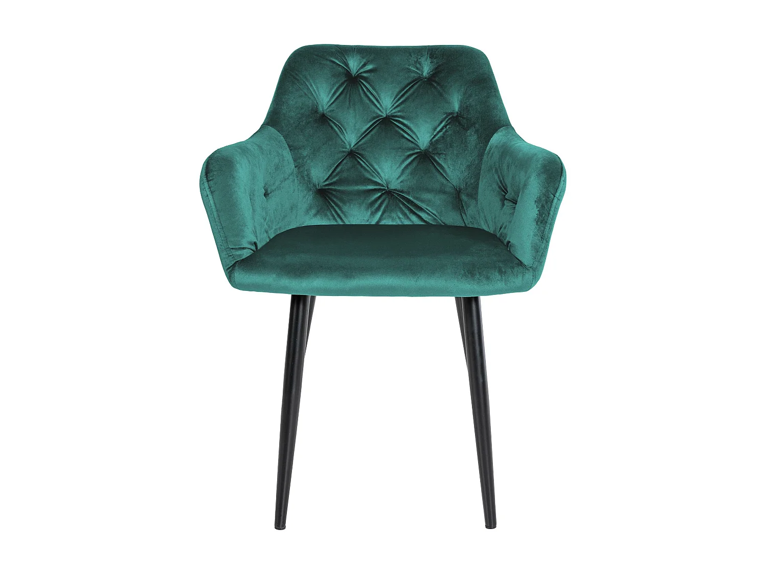 Lot de 2  chaises avec accoudoirs - Velours - Vert foncé - Stanley