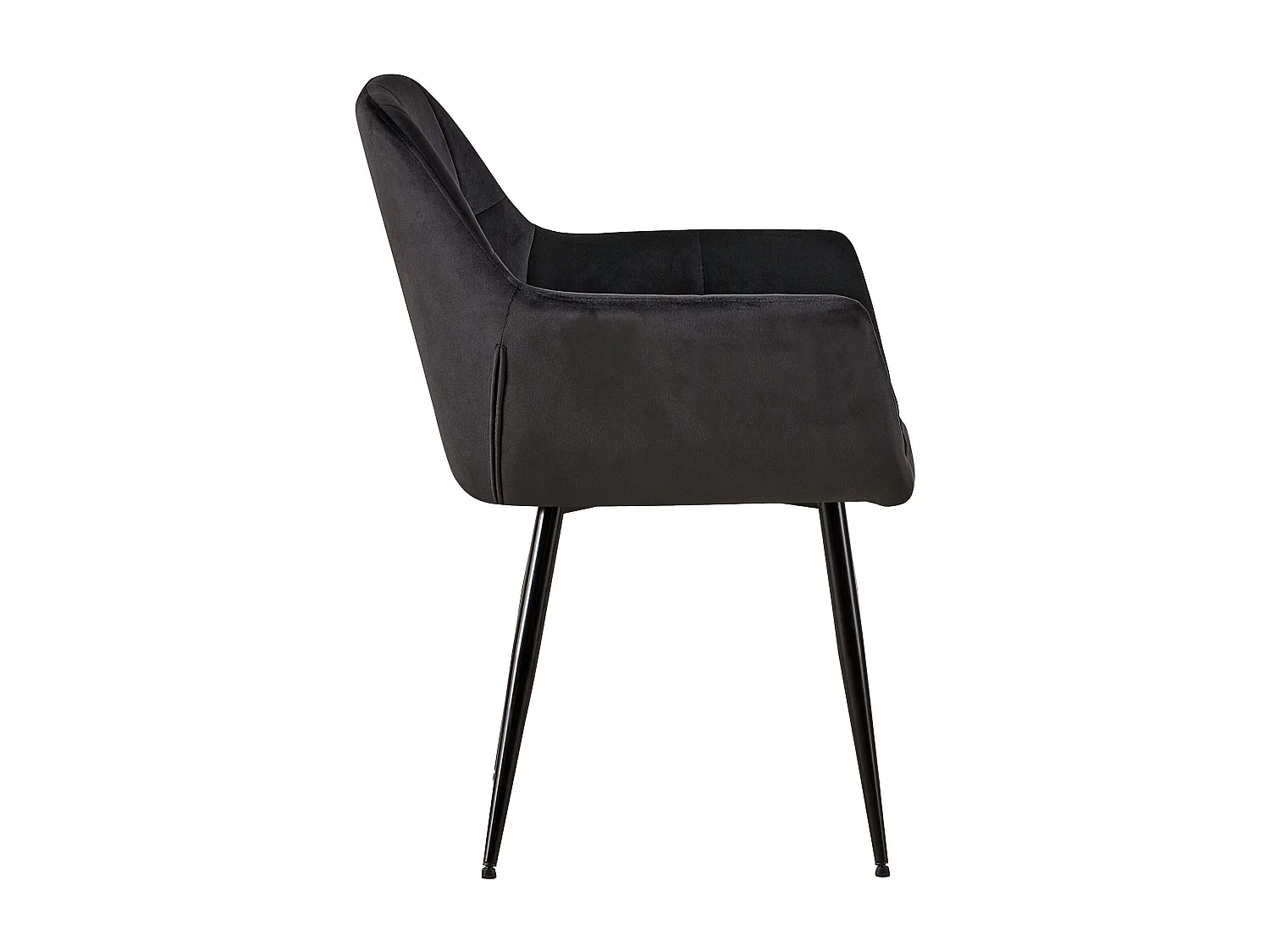 Lot de 2  chaises avec accoudoirs - Velours - Noir - Emia