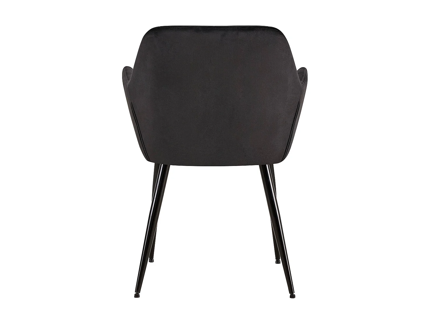 Lot de 2  chaises avec accoudoirs - Velours - Noir - Emia