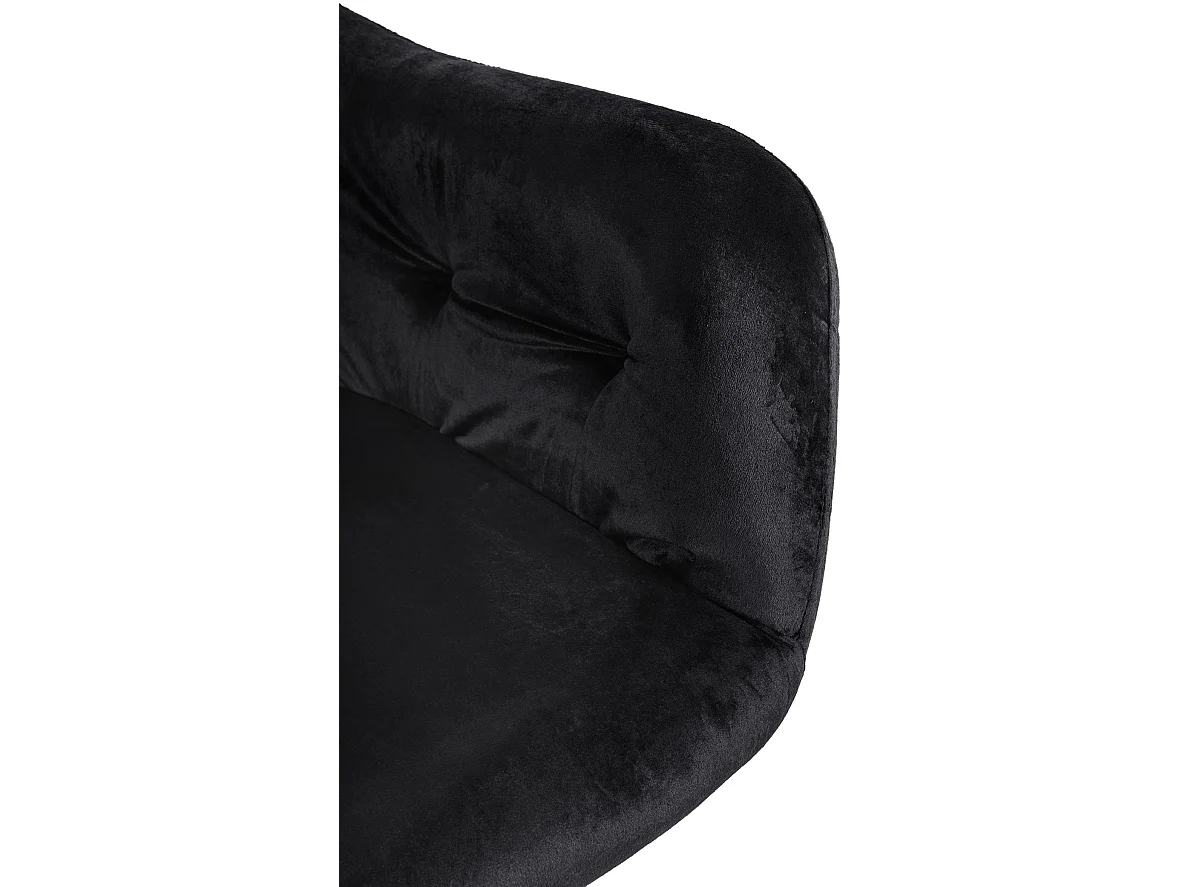 Lot de 2  chaises avec accoudoirs - Velours - Noir - Stanley