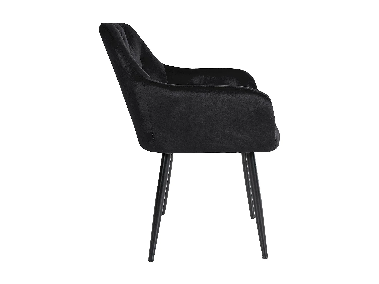 Lot de 2  chaises avec accoudoirs - Velours - Noir - Stanley