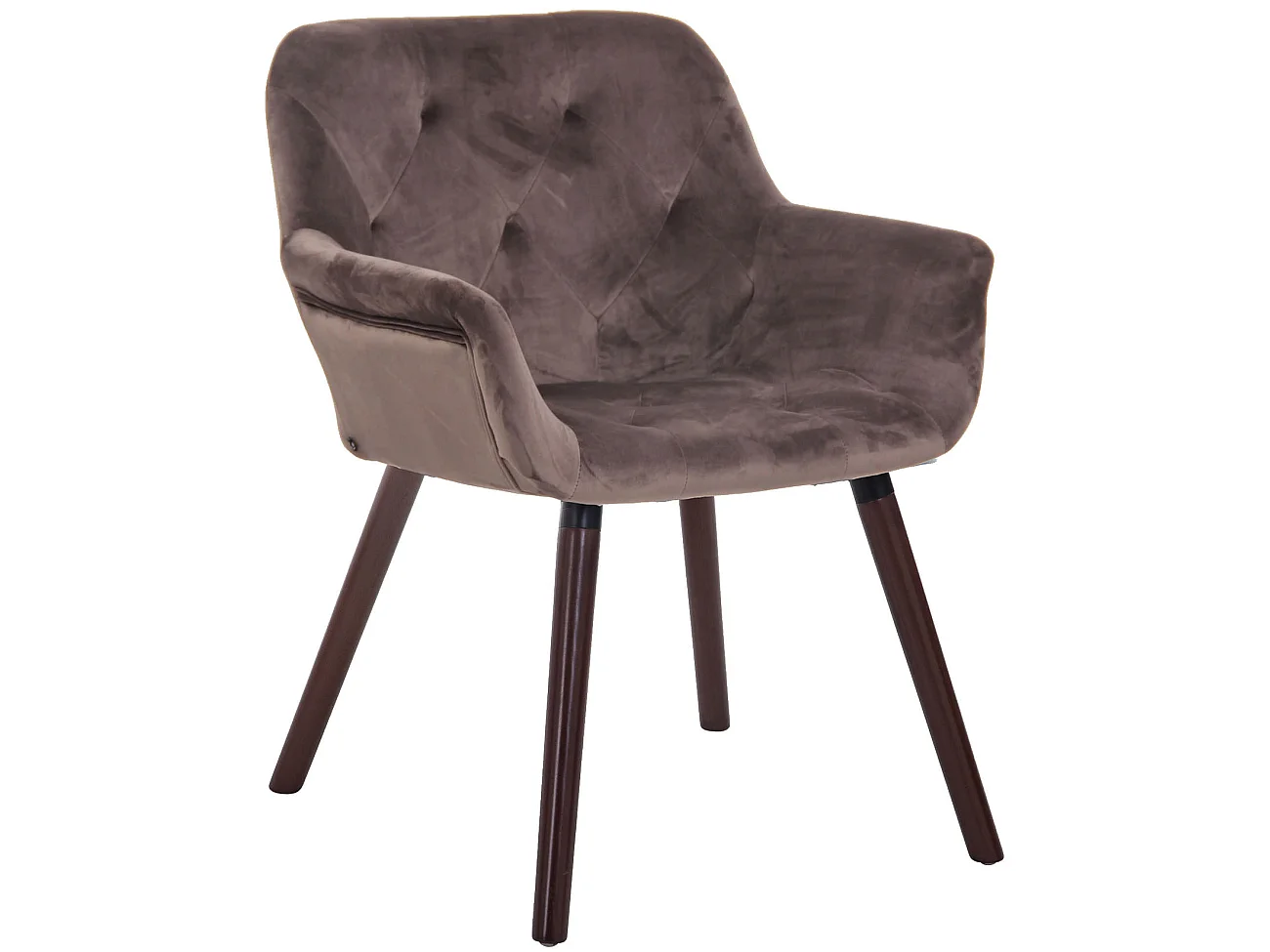 Chaise gondole - Velours & Bois - Gris foncé - Cassidy