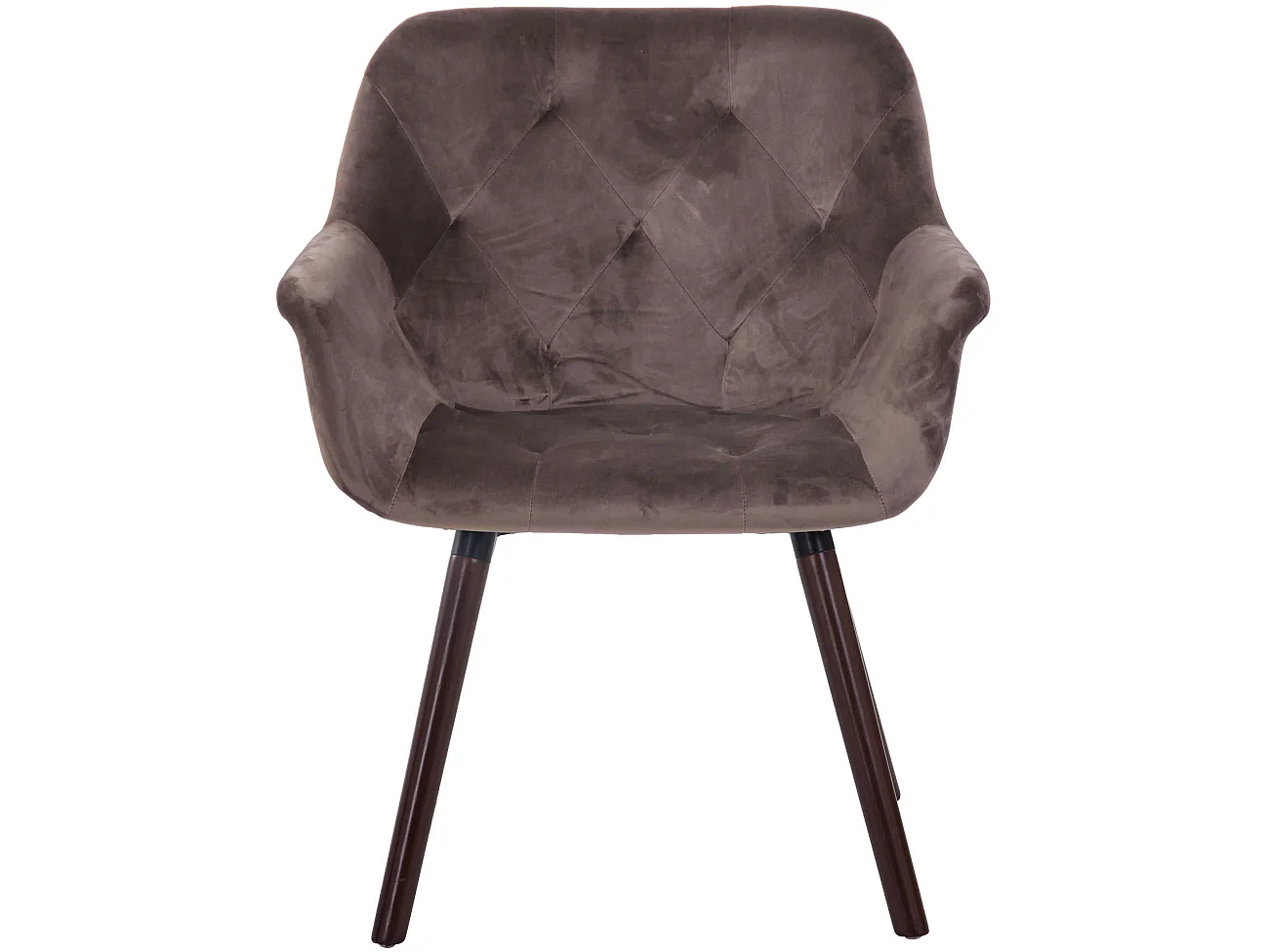 Chaise gondole - Velours & Bois - Gris foncé - Cassidy