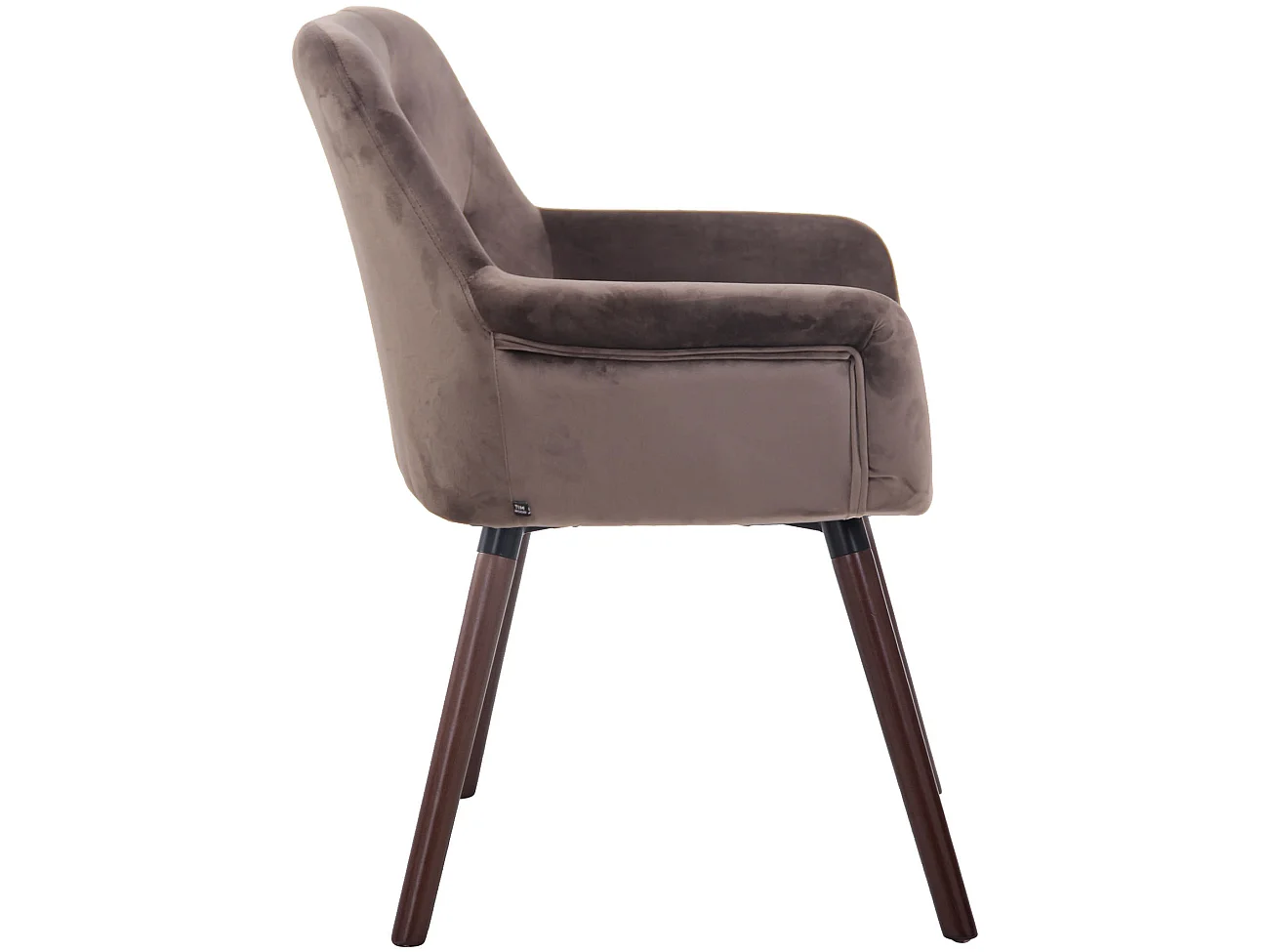 Chaise gondole - Velours & Bois - Gris foncé - Cassidy