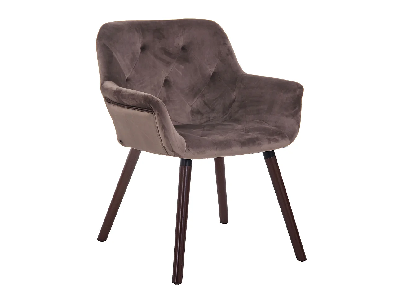 Chaise gondole - Velours & Bois - Gris foncé - Cassidy