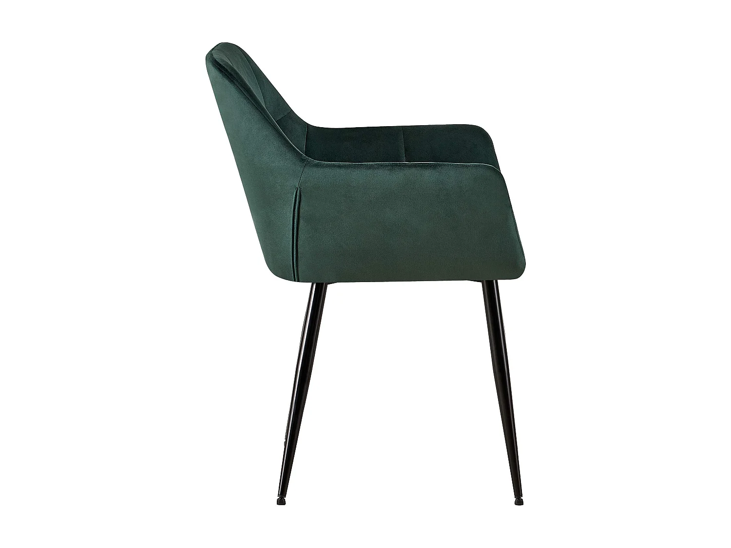 Lot de 4  chaises avec accoudoirs - Velours - Vert - Emia