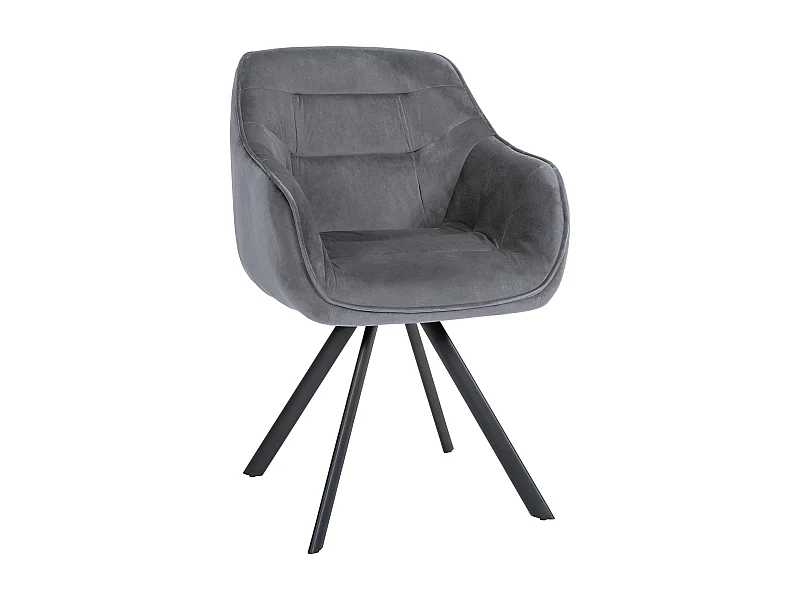chaises avec accoudoirs - Velours - Gris foncé - Russel