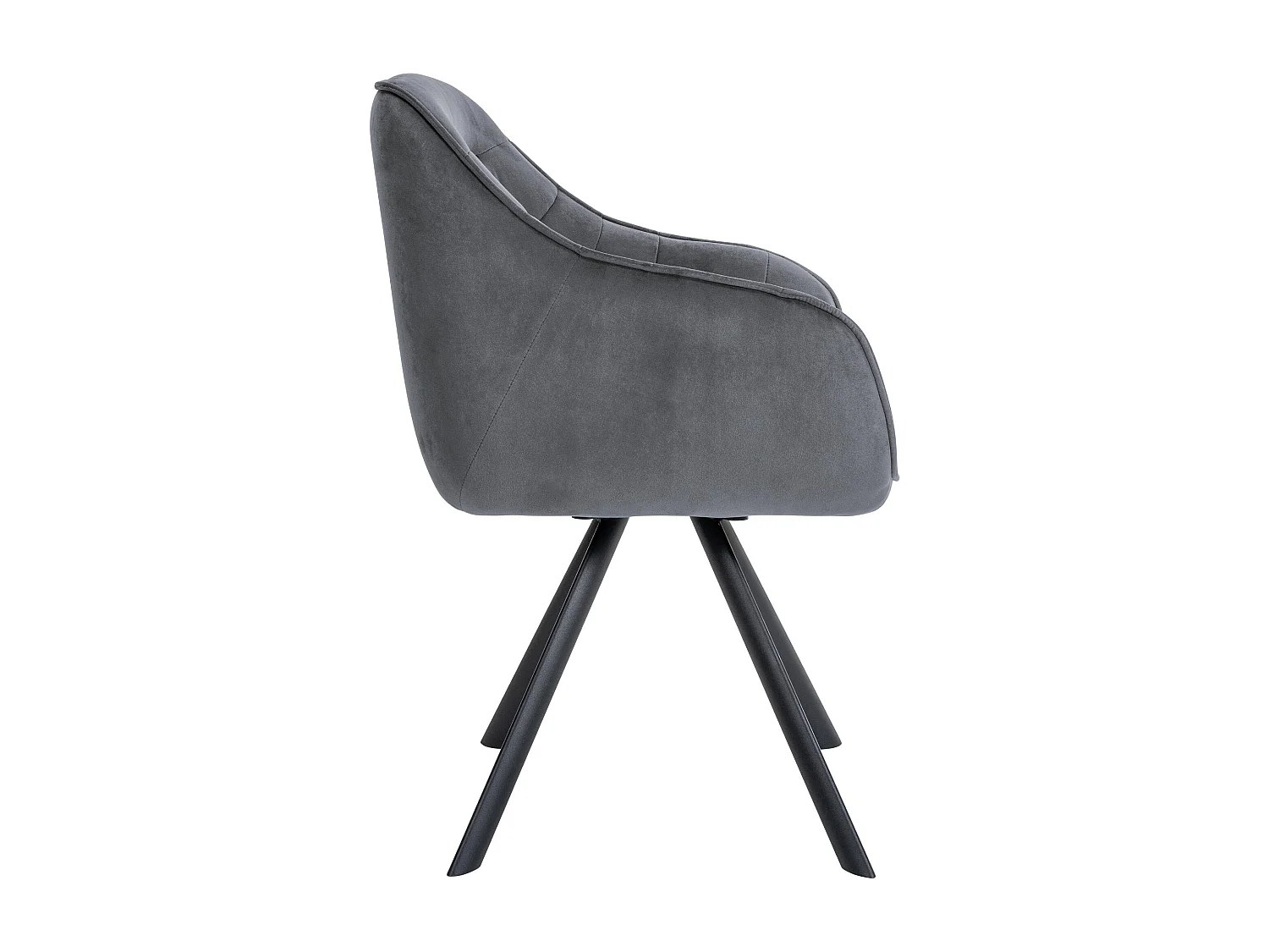 chaises avec accoudoirs - Velours - Gris foncé - Russel