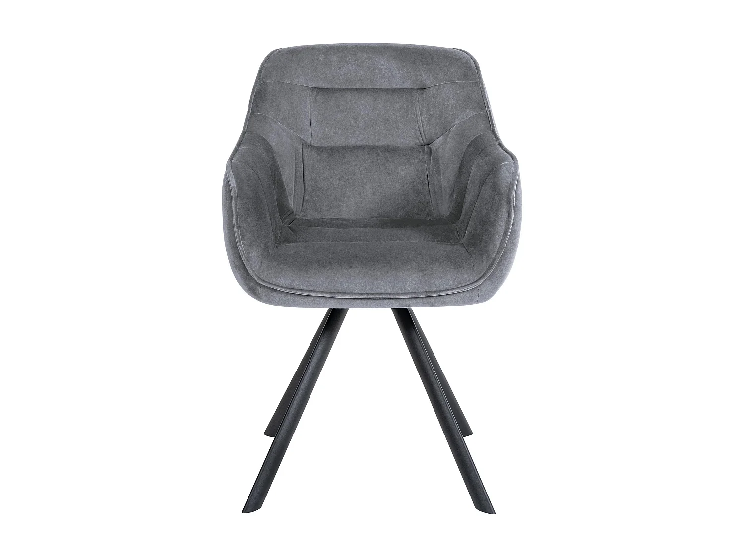 chaises avec accoudoirs - Velours - Gris foncé - Russel