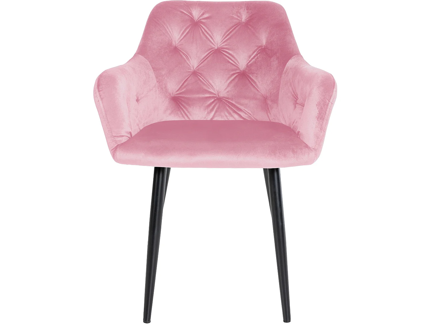 Lot de 2  Chaise gondole - Velours & Métal - Rose - Stanley