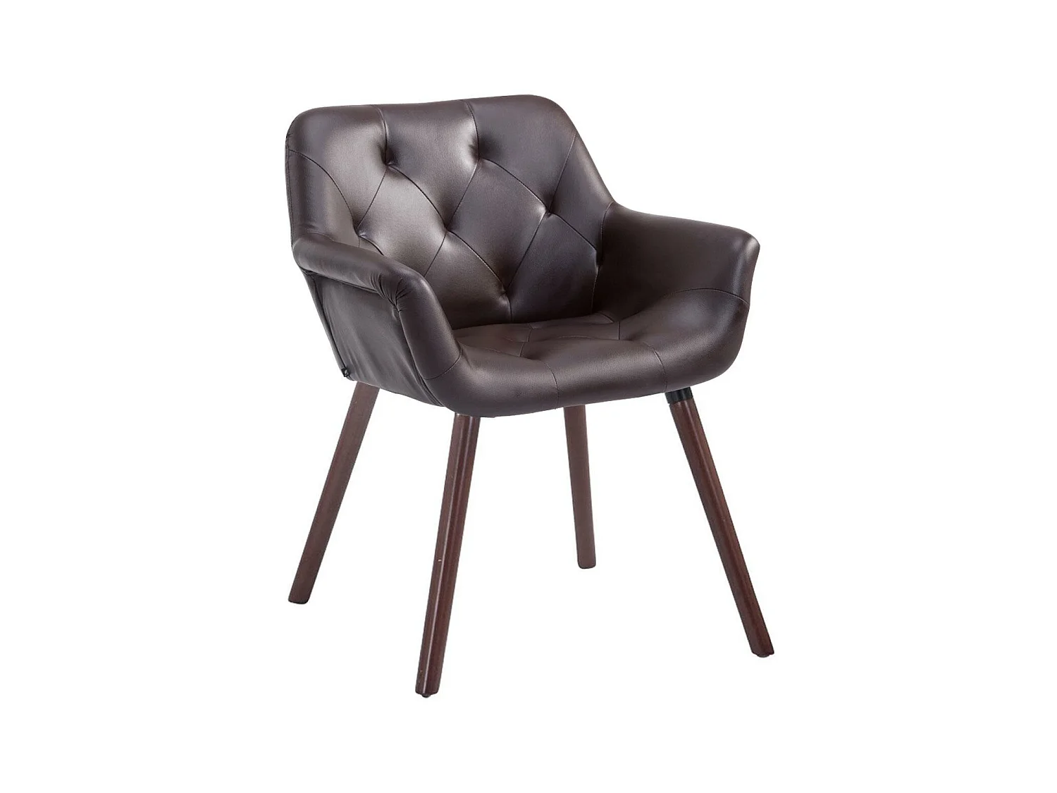 Chaise gondole - Similicuir & Bois - Marron - Cassidy