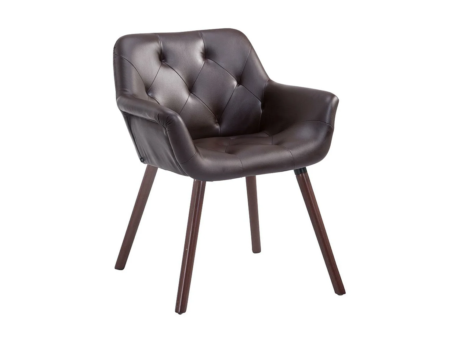 Chaise gondole - Similicuir & Bois - Marron - Cassidy