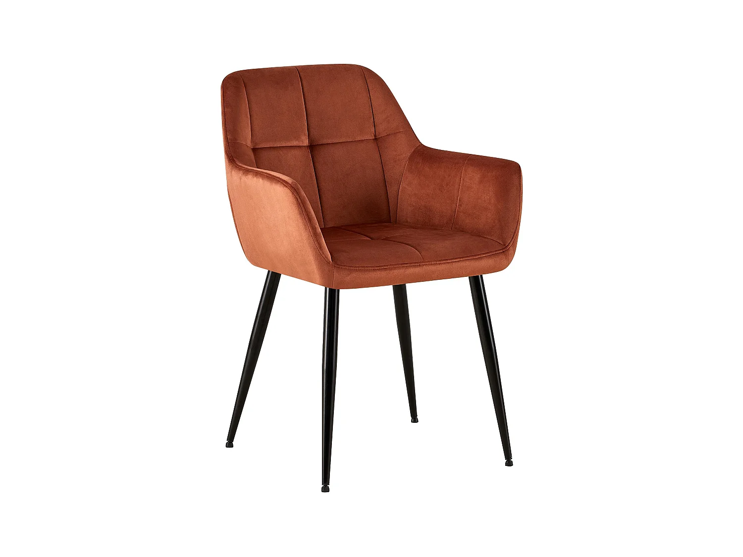 chaises avec accoudoirs - Velours - Marron - Emia