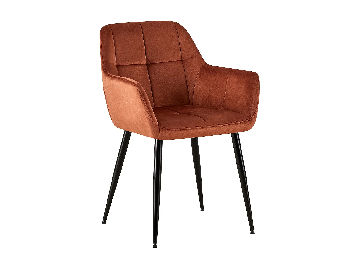 Stoel met armleuningen - Fluweel - bruin - Emia