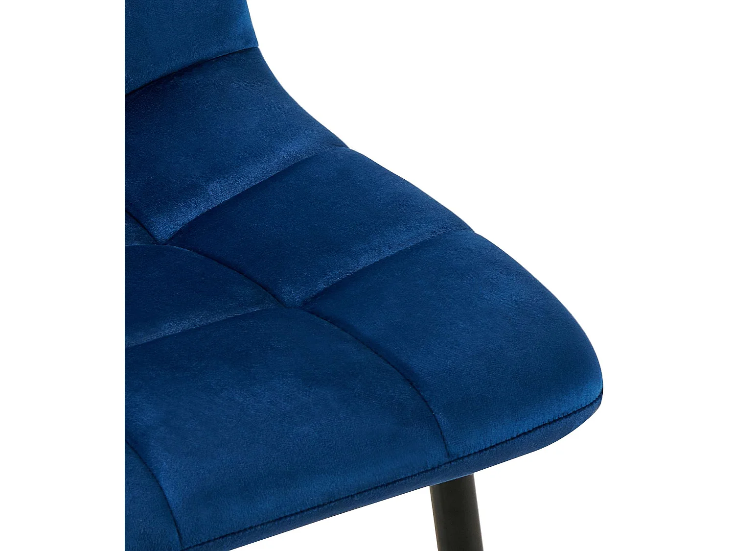 Lot de 4  chaise salle à manger - Velours - Bleu foncé - Antibes
