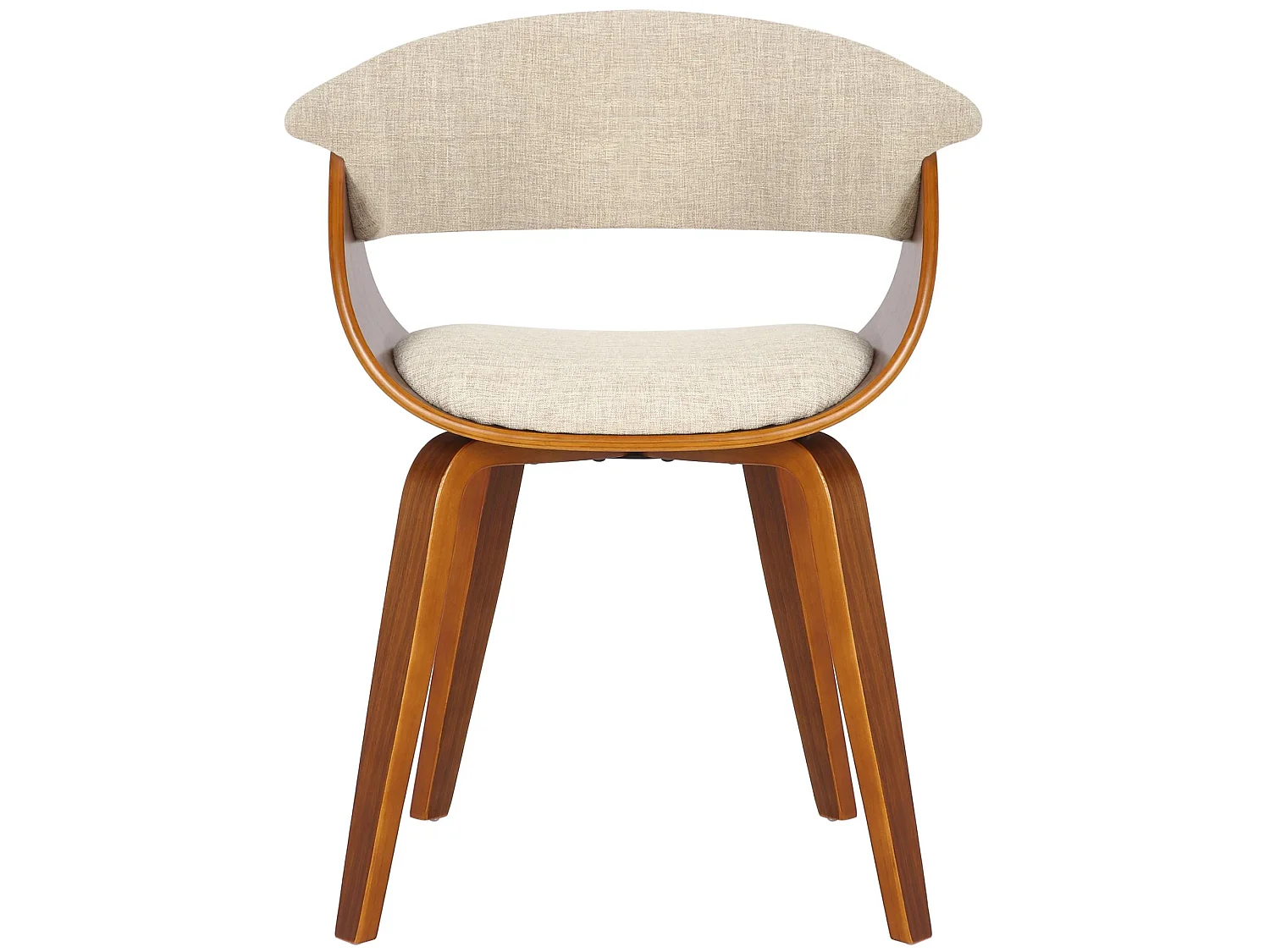 Lot de 2  chaises avec accoudoirs - Tissu - Noyer / Crème - Bruce