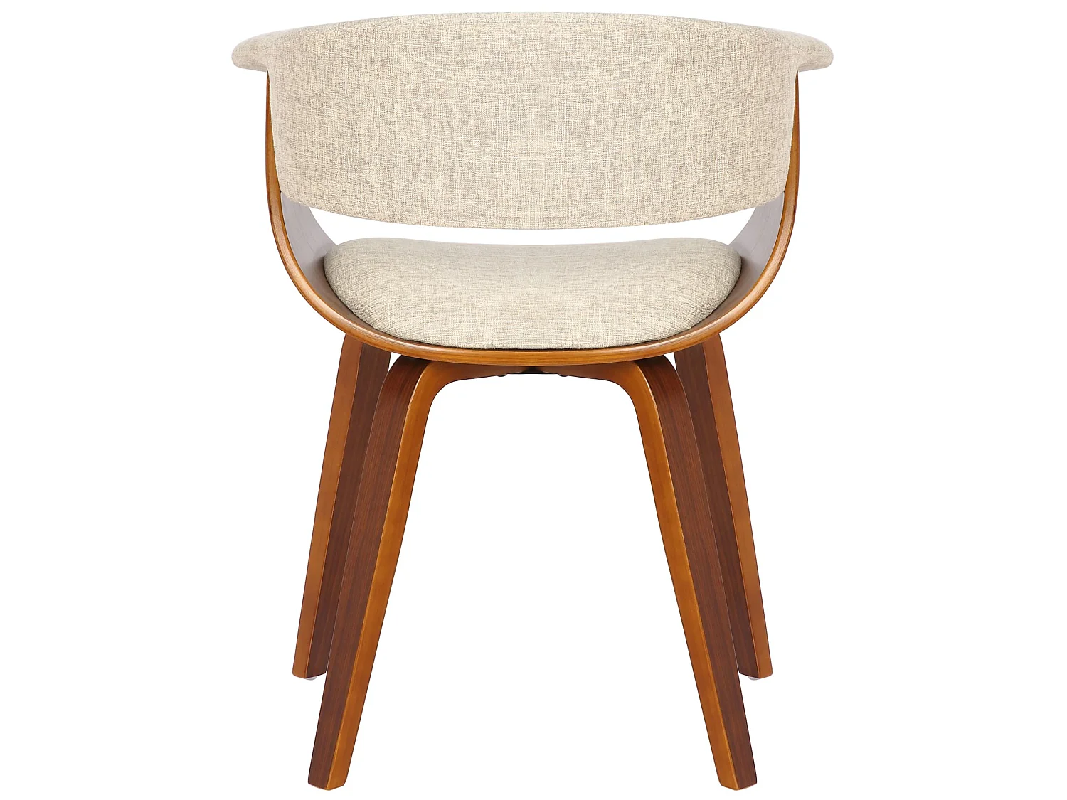 Lot de 2  chaises avec accoudoirs - Tissu - Noyer / Crème - Bruce