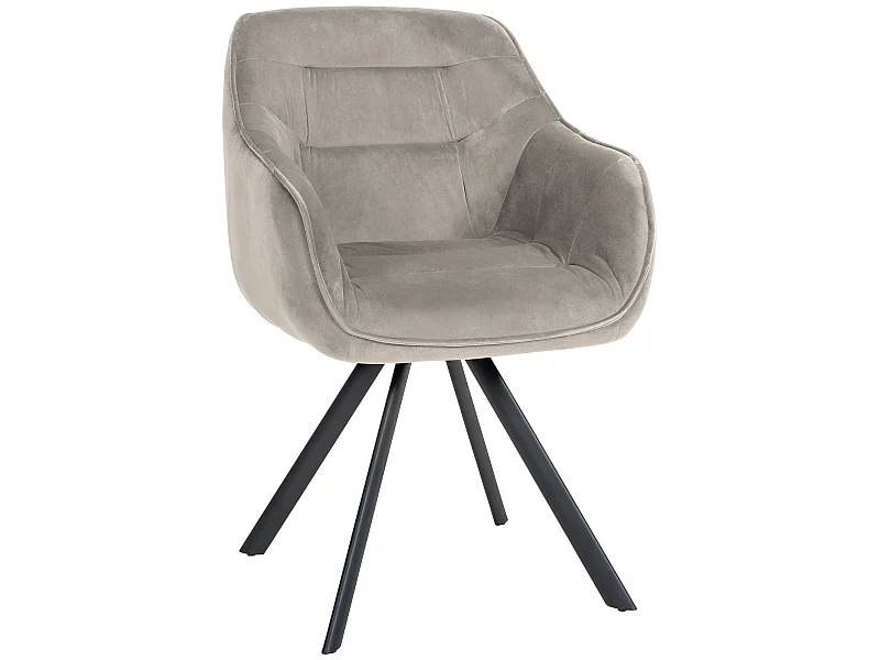 Stuhl mit Armlehnen - Samt - grau - Russel