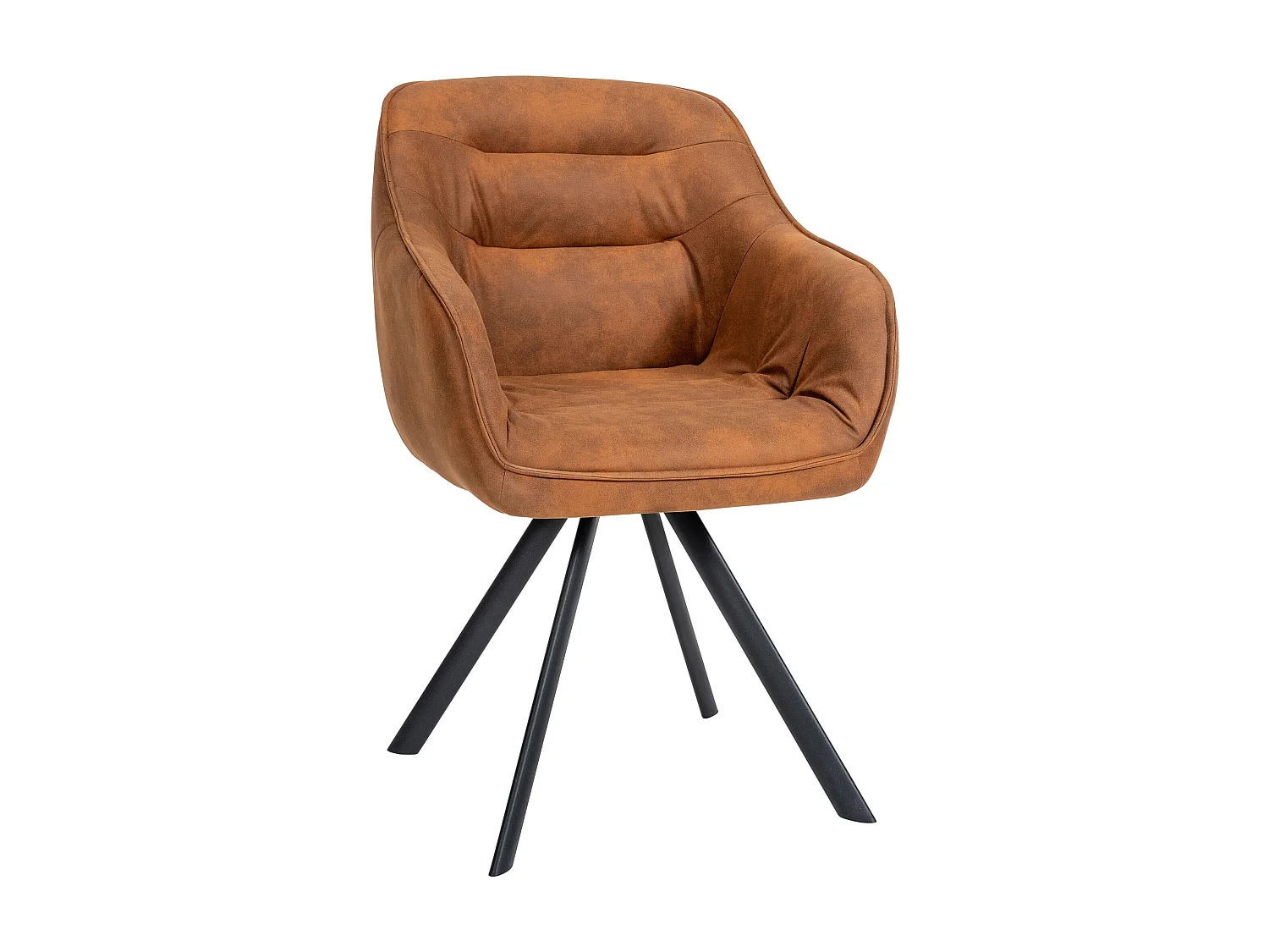 chaises avec accoudoirs - Tissu vintage - Marron clair - Russel