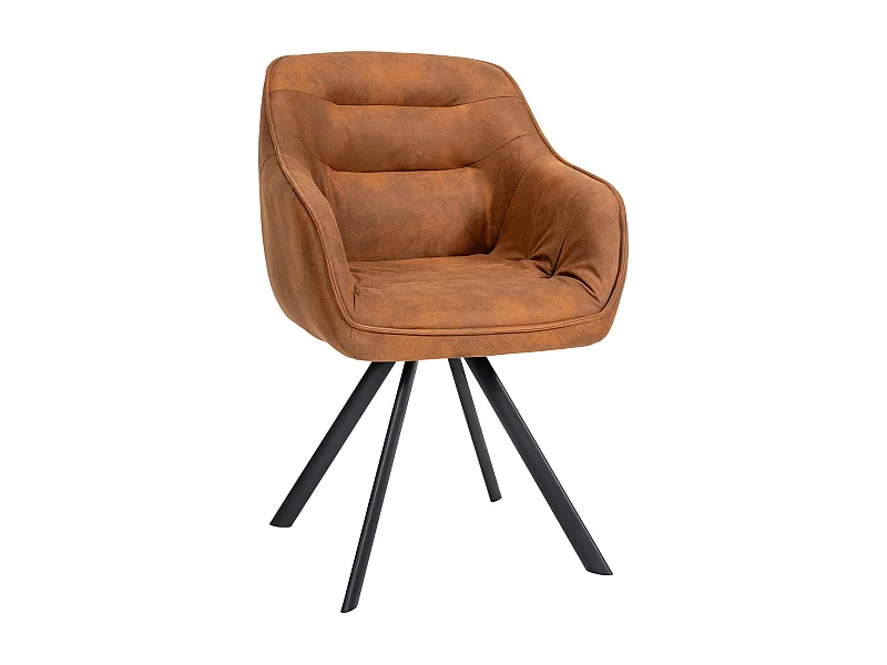 chaises avec accoudoirs - Tissu vintage - Marron clair - Russel