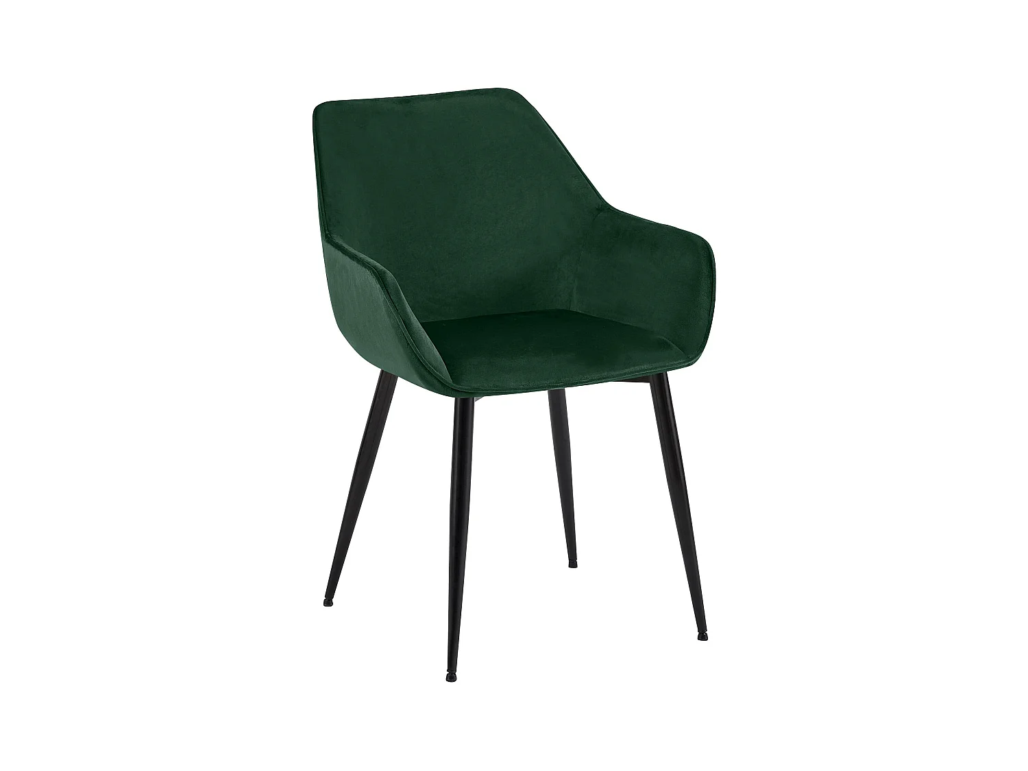 chaises avec accoudoirs - Velours - Vert - Vessa