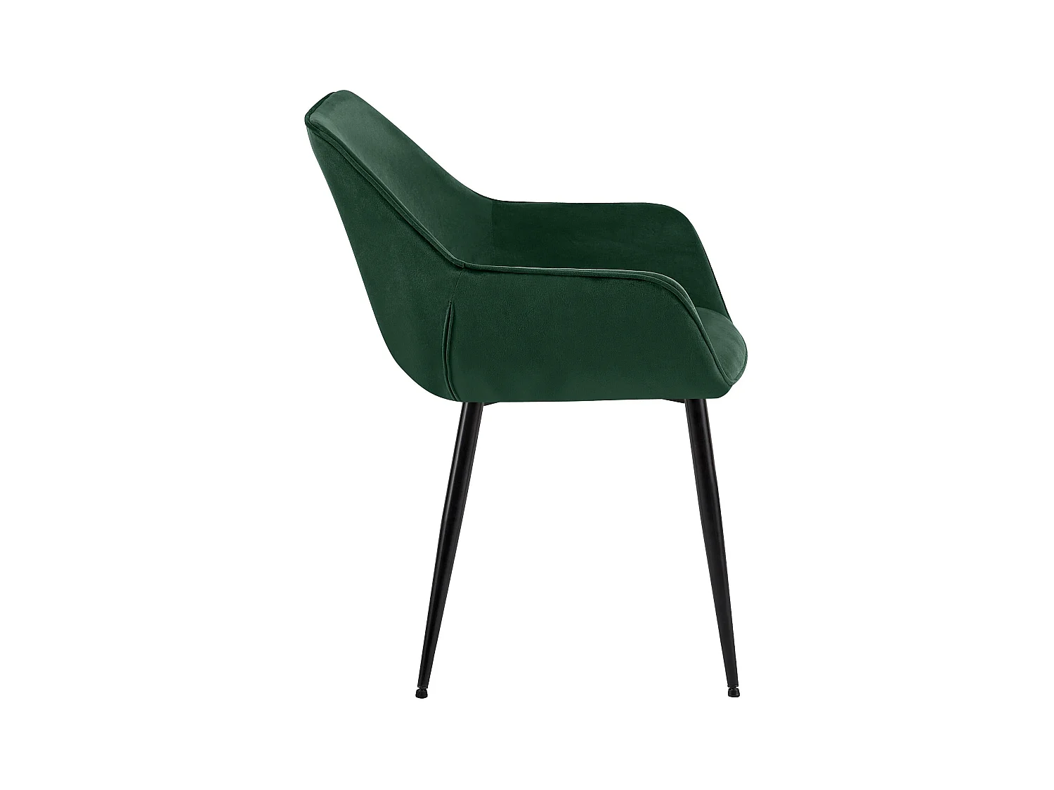 Silla con reposabrazos - Terciopelo - Verde - Vessa