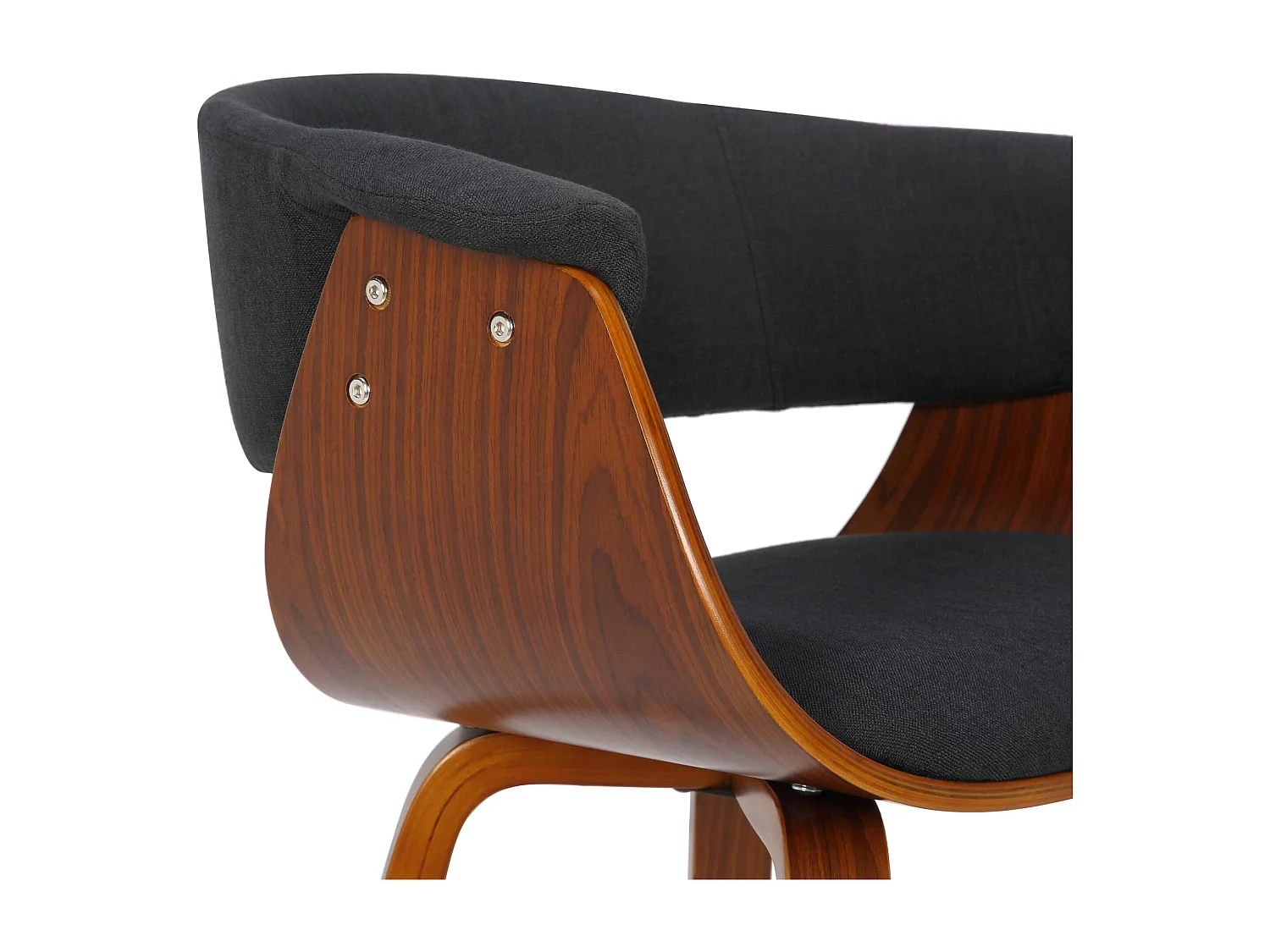 Lot de 2  chaises avec accoudoirs - Tissu - Noyer / Noir - Bruce