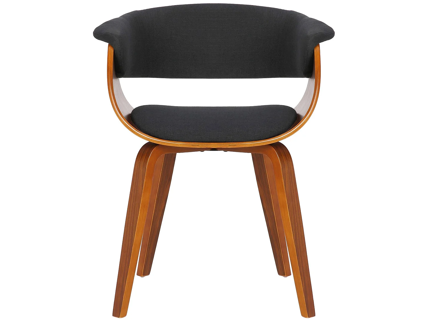 Lot de 2  chaises avec accoudoirs - Tissu - Noyer / Noir - Bruce