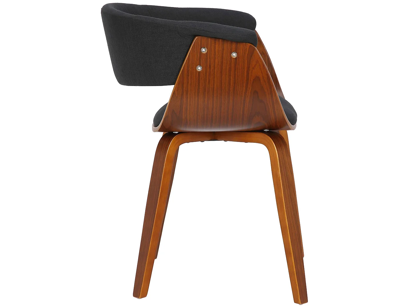 Lot de 2  chaises avec accoudoirs - Tissu - Noyer / Noir - Bruce