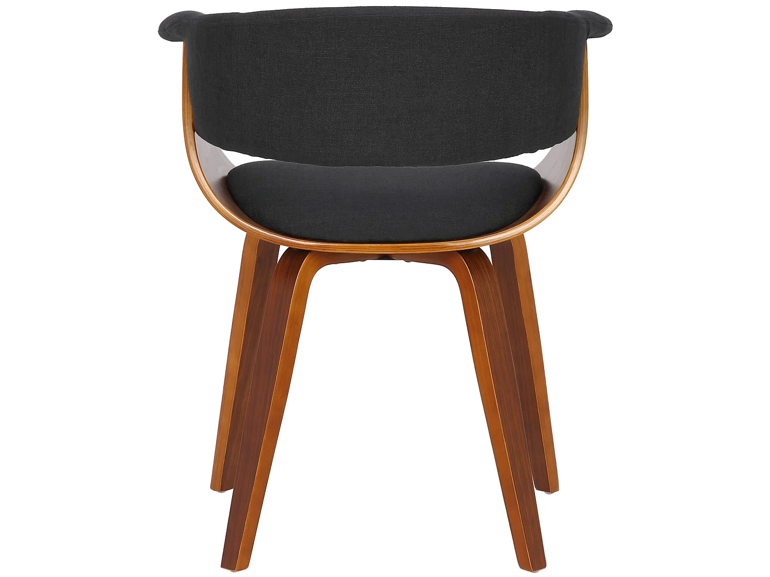 Lot de 2  chaises avec accoudoirs - Tissu - Noyer / Noir - Bruce