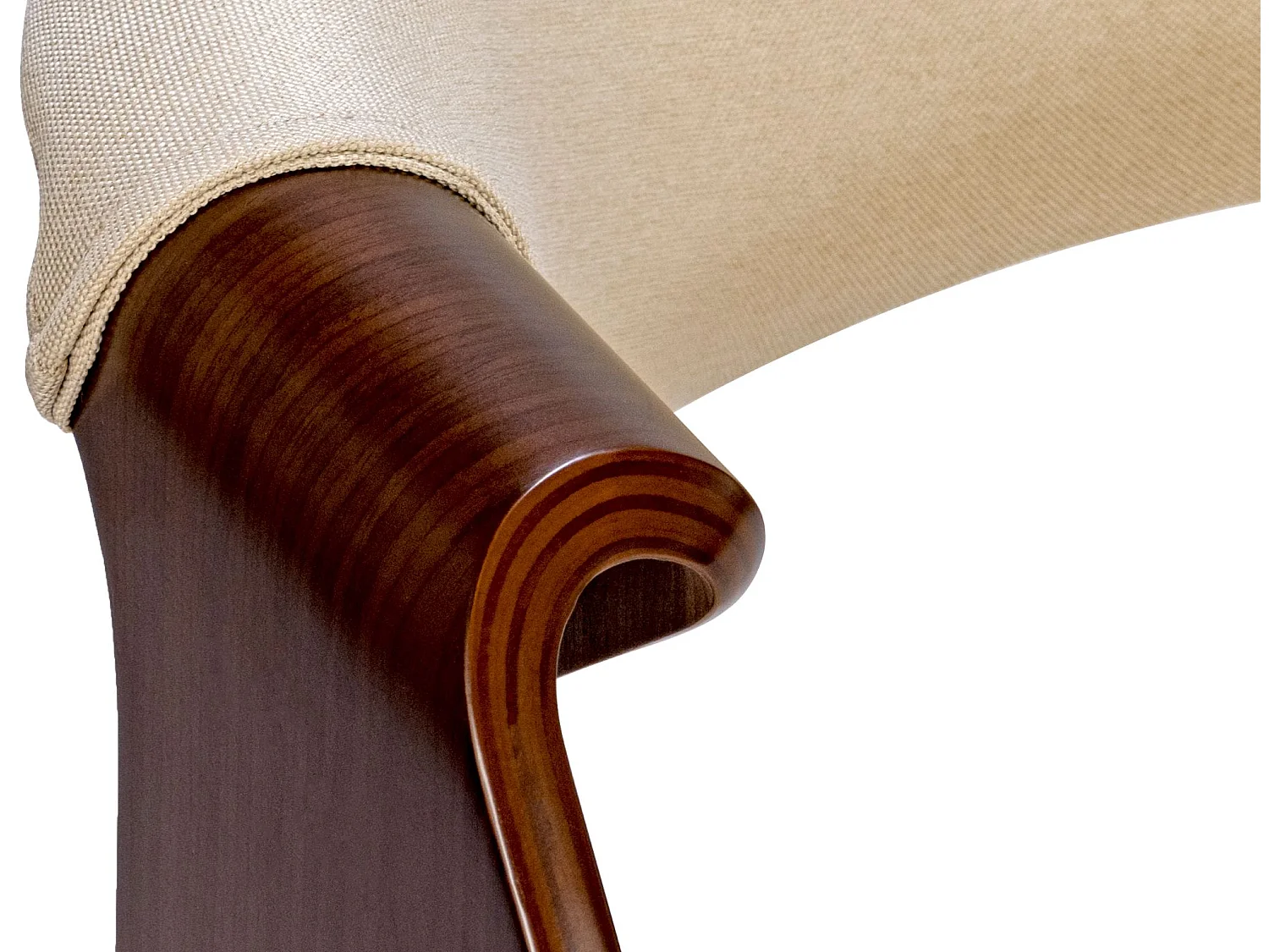 chaise salle à manger - Tissu - Noyer / Crème - Foley