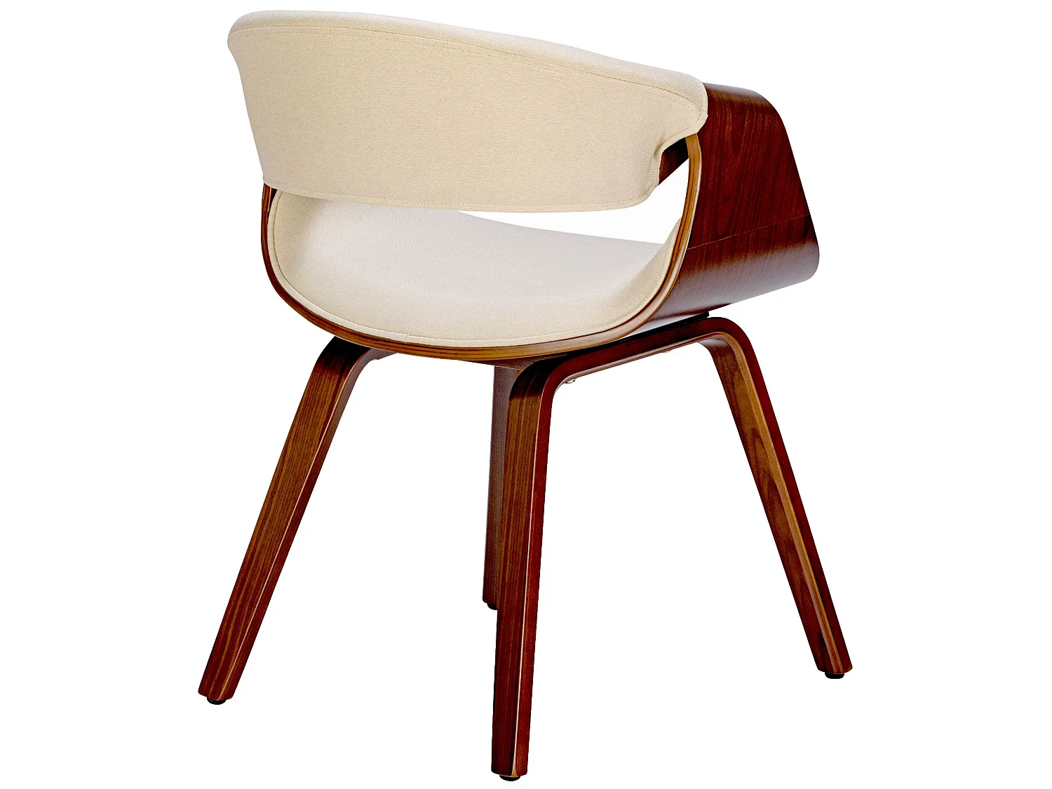 chaise salle à manger - Tissu - Noyer / Crème - Foley