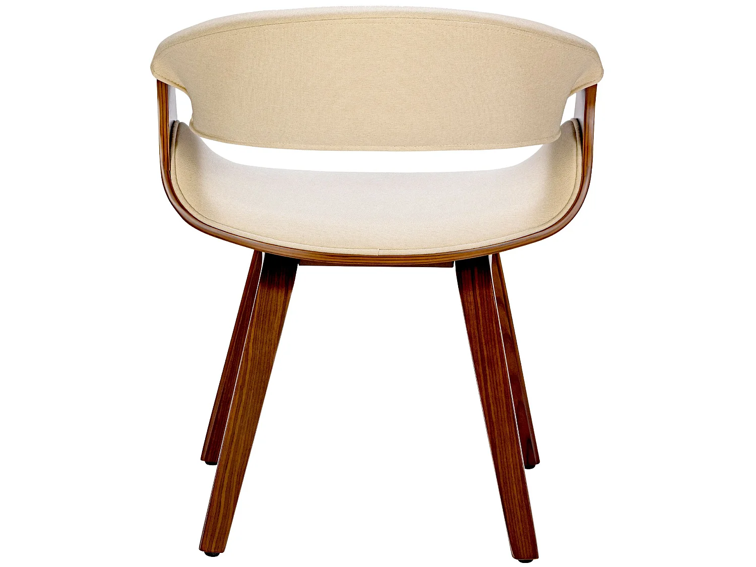 chaise salle à manger - Tissu - Noyer / Crème - Foley