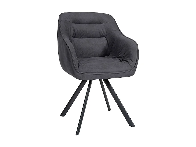 chaises avec accoudoirs - Tissu vintage - Noir - Russel