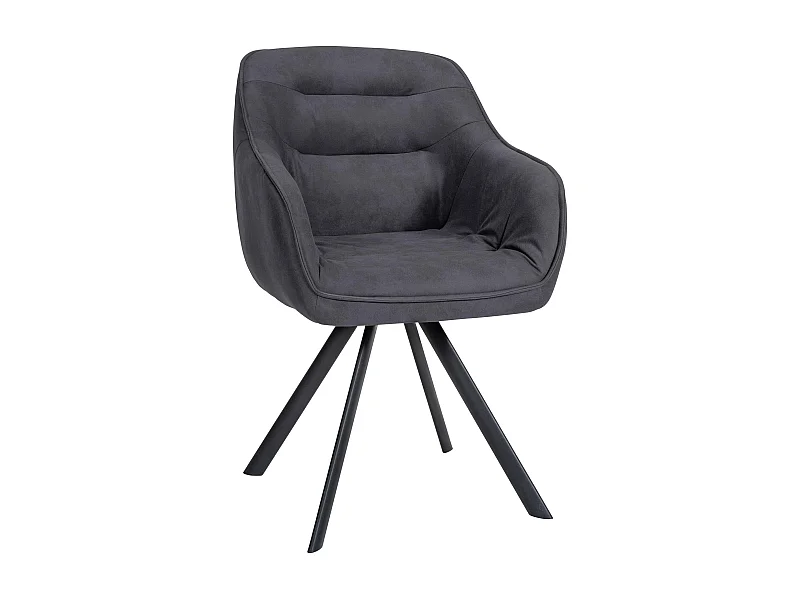 chaises avec accoudoirs - Tissu vintage - Noir - Russel