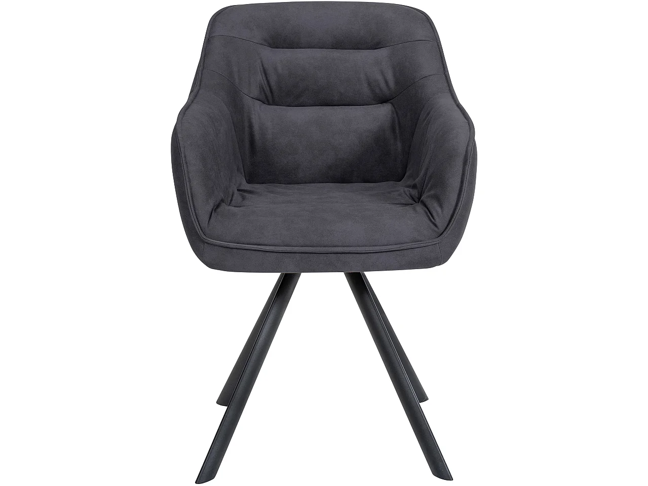 Stoel met armleuningen - Vintage stof - zwart - Russel