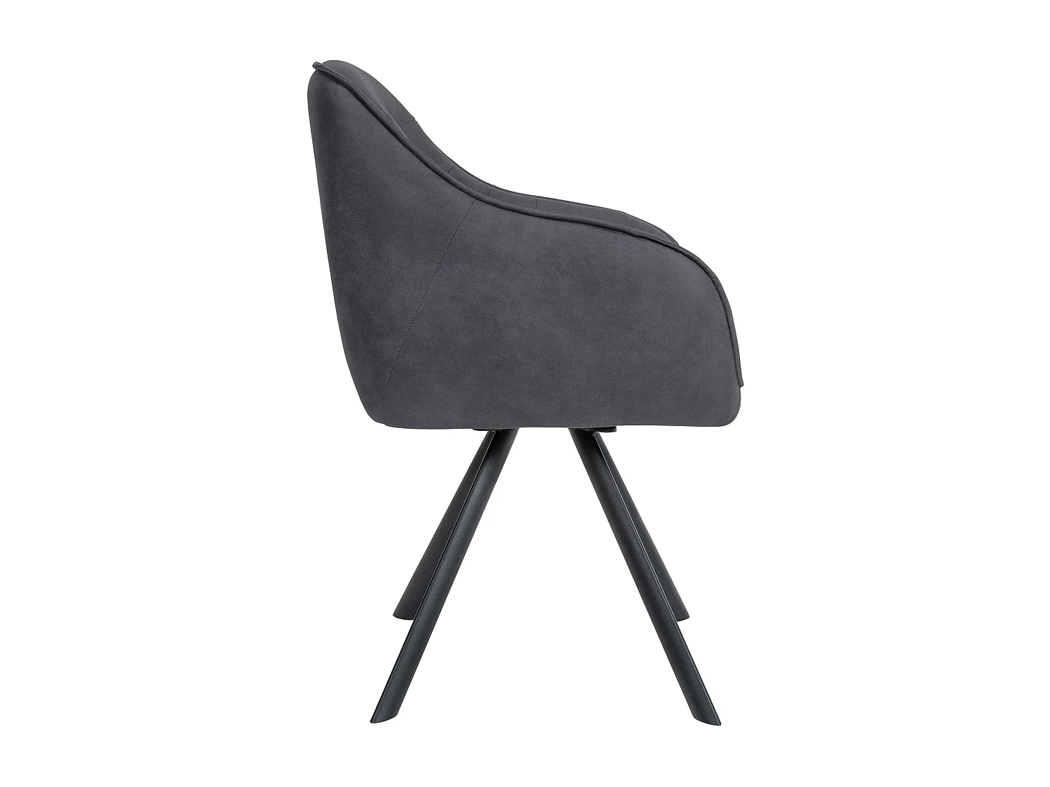 Stoel met armleuningen - Vintage stof - zwart - Russel