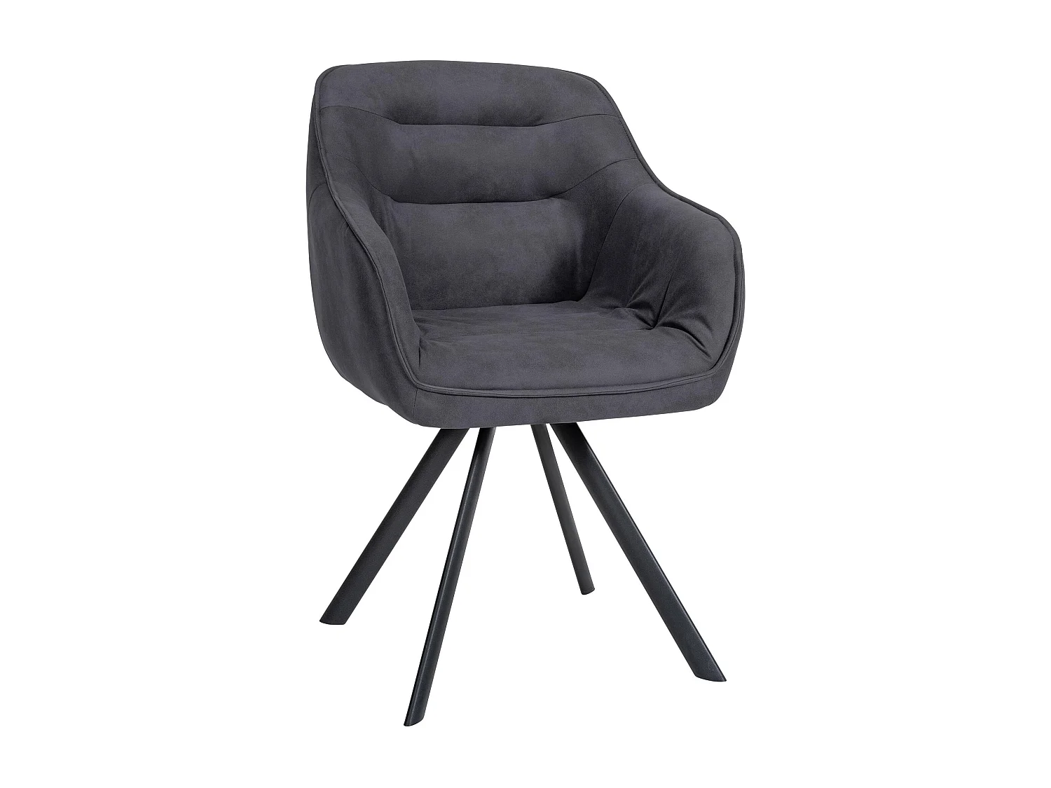 chaises avec accoudoirs - Tissu vintage - Noir - Russel