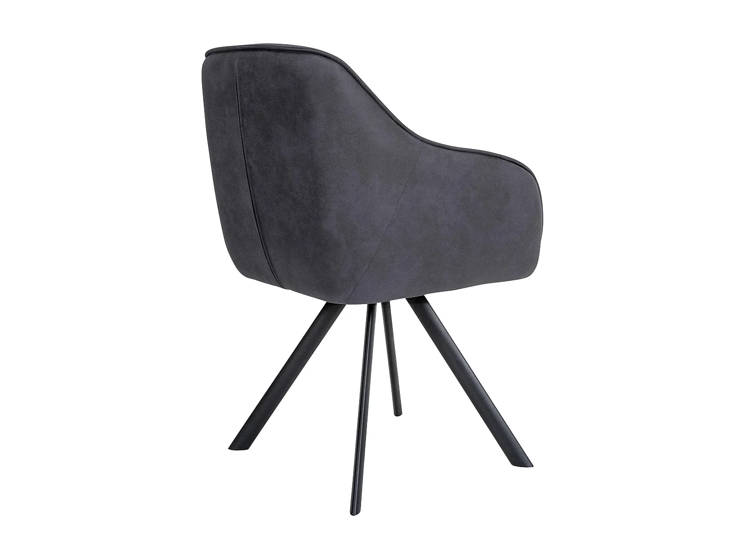 chaises avec accoudoirs - Tissu vintage - Noir - Russel