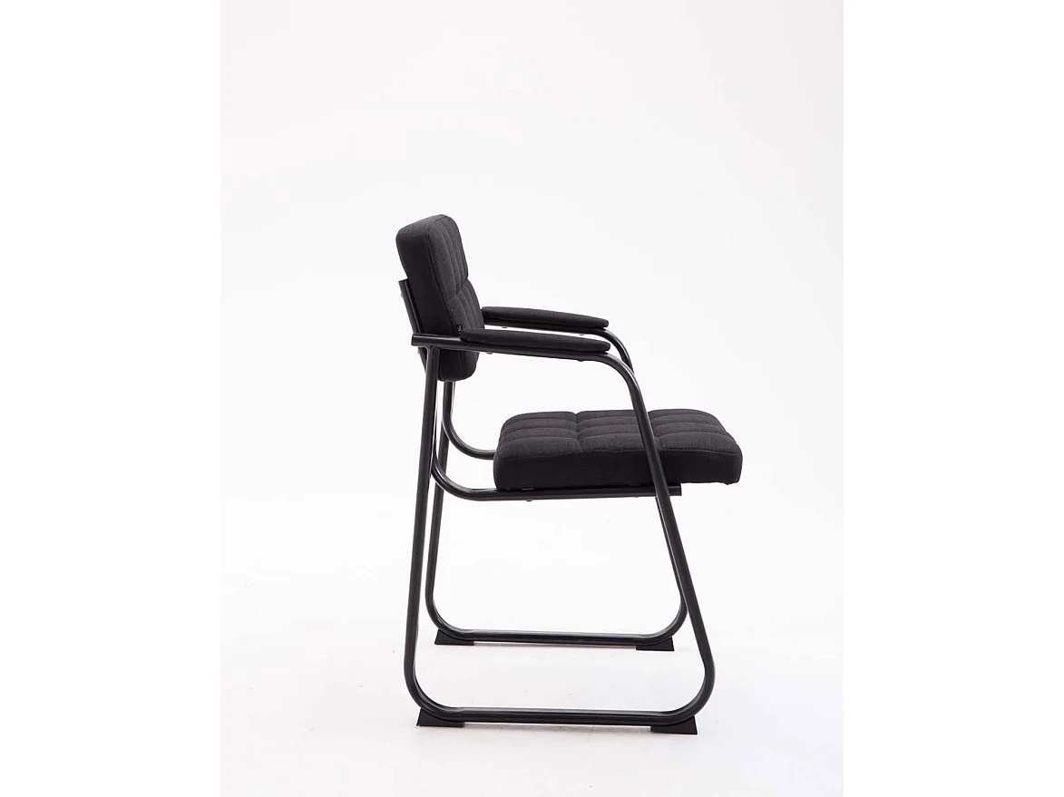 chaises avec accoudoirs - Tissu & Blanc - Noir - Canada B