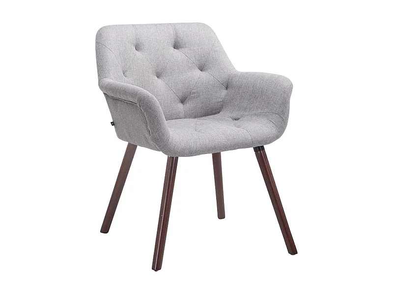 chaises avec accoudoirs - Tissu & Noyer - Gris - Cassidy