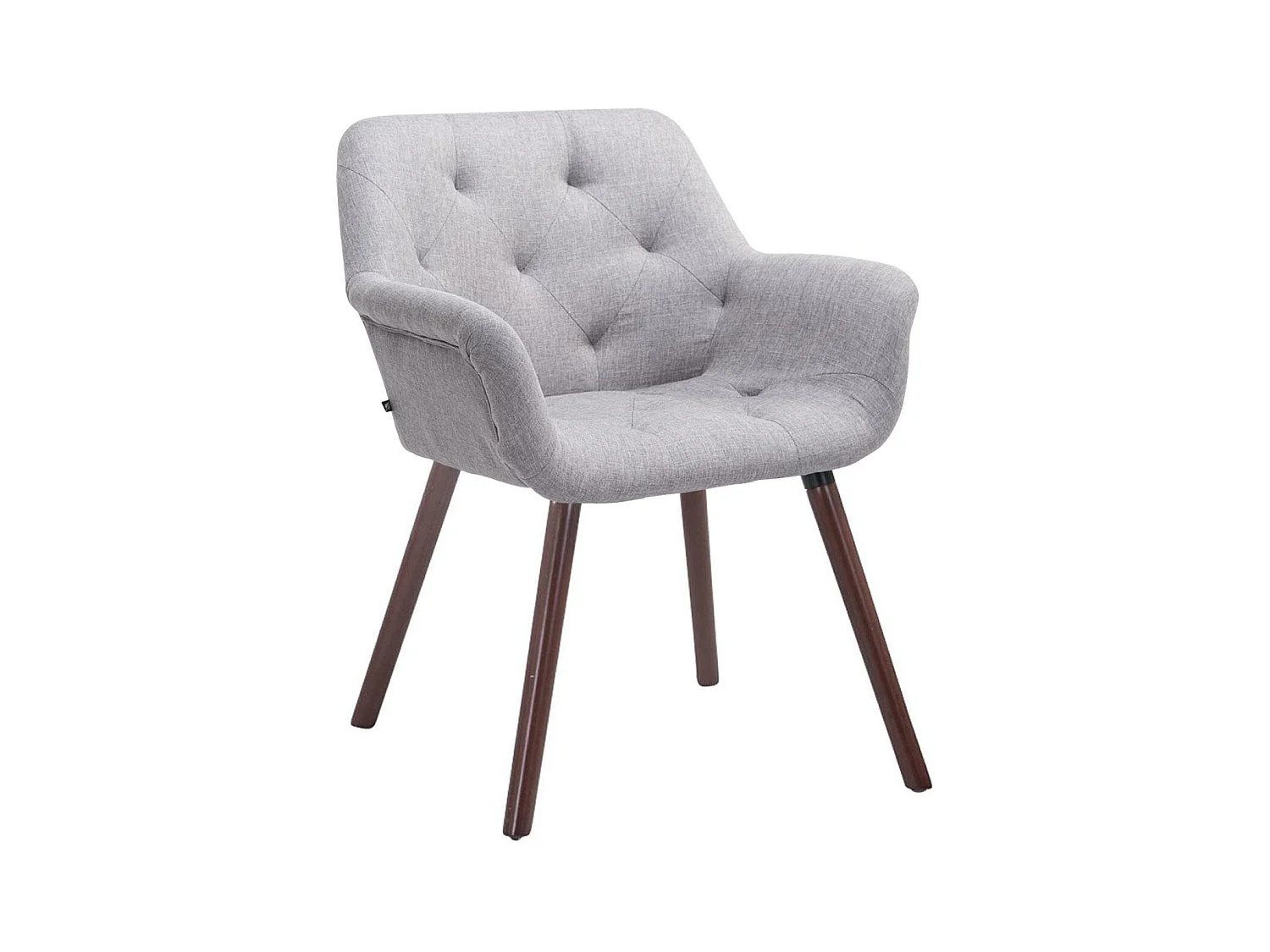 chaises avec accoudoirs - Tissu & Noyer - Gris - Cassidy