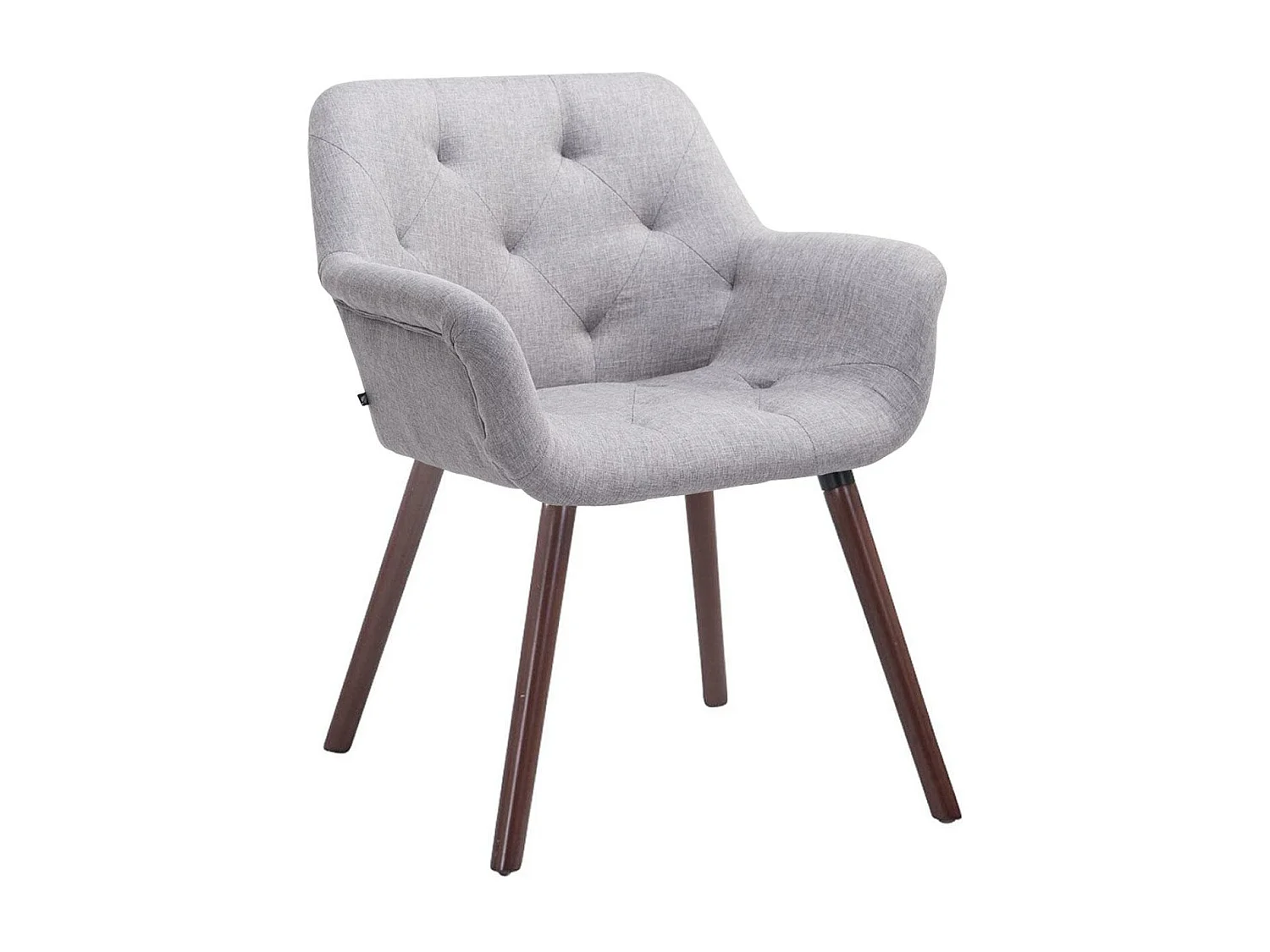 chaises avec accoudoirs - Tissu & Noyer - Gris - Cassidy