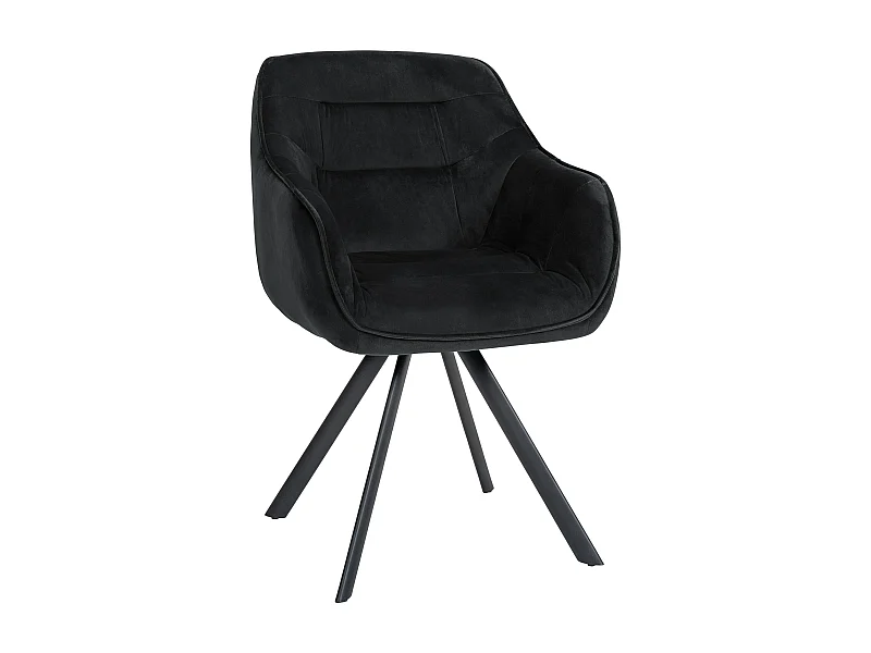 chaises avec accoudoirs - Velours - Noir - Russel